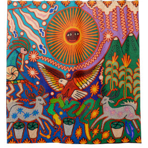 Rideaux De Douche Mexique Mexicain Maya Aztec LatinX Hispanique Oaxa