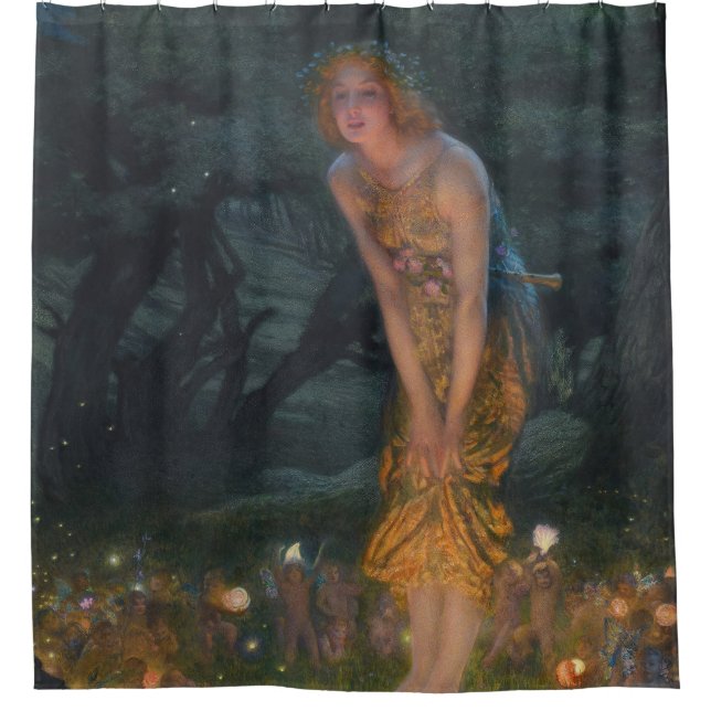 Rideaux De Douche Mi-été Eve Edward Robert Hughes fées imaginaire (Devant)