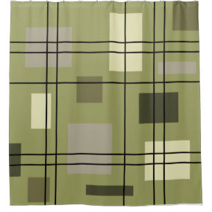 Rideaux De Douche Mi-siècle moderne géométrique 18