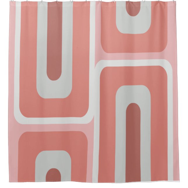 Rideaux De Douche Mi-siècle moderne Long Rectangles Saumon rose (Devant)