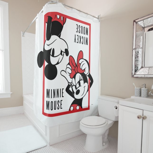 Rideaux De Douche Mickey and Minnie | Cute Combo Design (En situation)