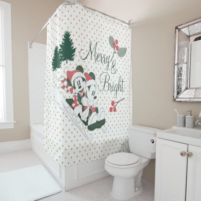 Rideaux De Douche Mickey et Minnie| Joyeux et lumineux (En situation)