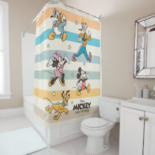 Rideaux De Douche Mickey & Friends Rétro Stars and Stripes Graphique