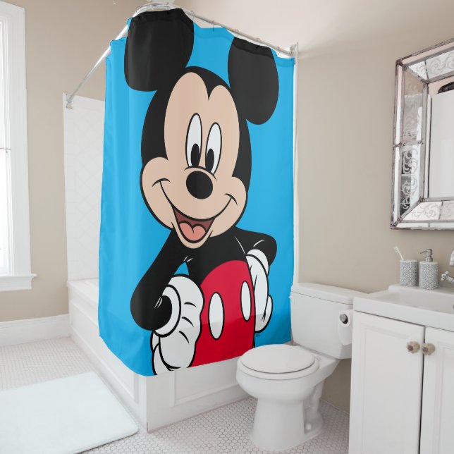 Rideaux De Douche Mickey Mouse Smiling Pose (En situation)