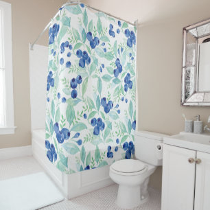 Rideaux De Douche Midsummer Rustic Blueberry Berry Motif d'été