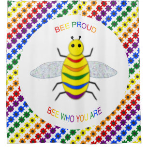 Rideaux De Douche Mignon abeille LGBT arc-en-ciel fier et fleurs