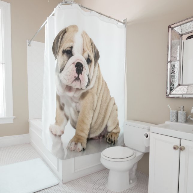 Rideaux De Douche Mignonne Chien-taupe Chien Triste (En situation)