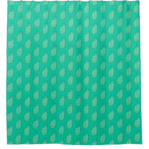 Rideaux De Douche Milieu du siècle moderne Chat, Mint et Lime Vert