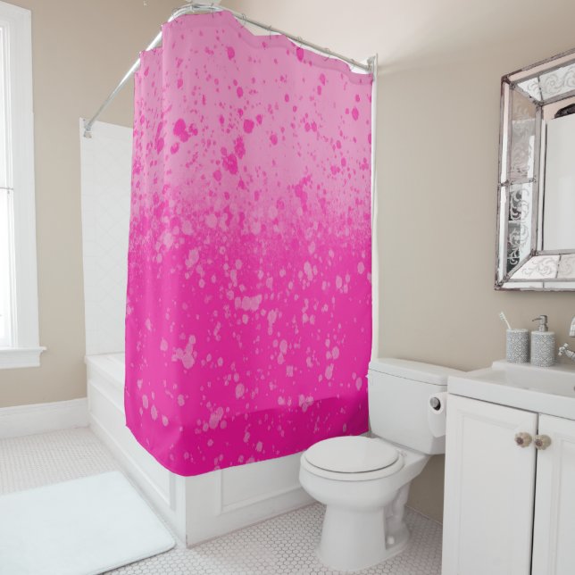 Rideaux De Douche Minimalisme rose  (En situation)