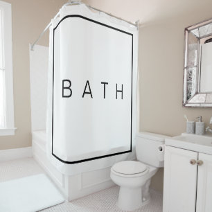 Rideaux De Douche Minimaliste noir blanc chic de ferme rustique