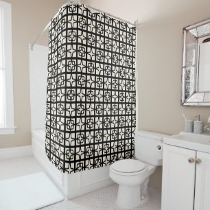 Rideaux De Douche Mmilieu du siècle moderne étoile atomique carreaux