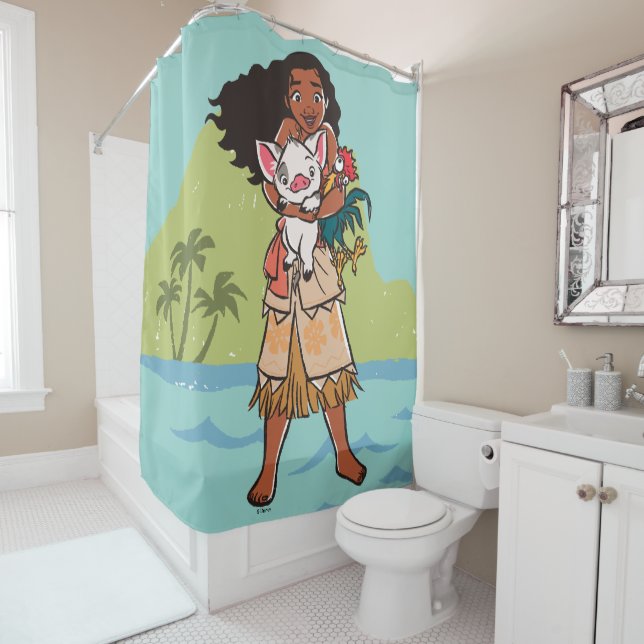 Rideaux De Douche Moana| Pua & Heihei - Voyageurs (En situation)
