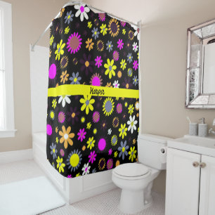 Rideaux De Douche Mod Black Floral