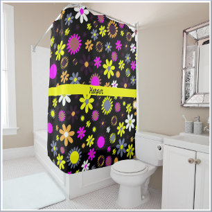 Rideaux De Douche Mod Black Floral