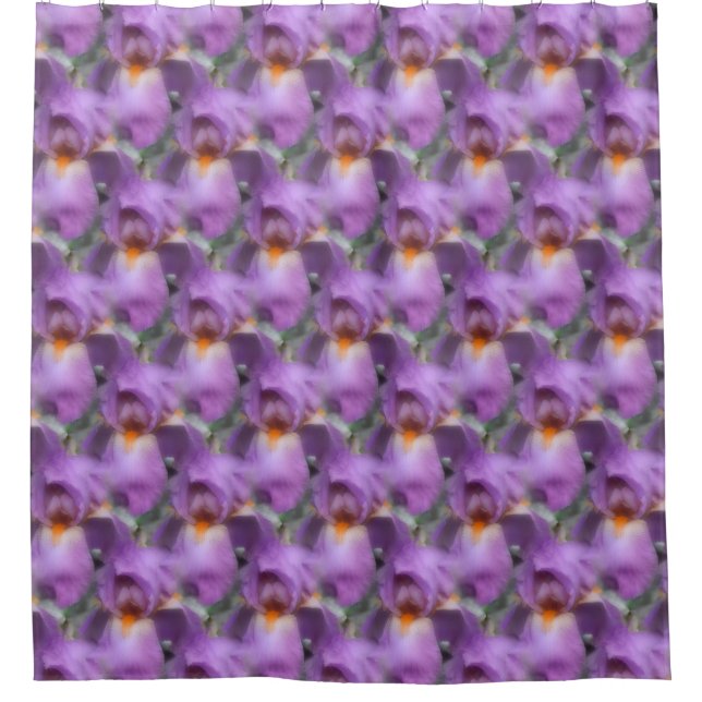 Rideaux De Douche Modèle de fleur d'iris à barbe pourpre (Devant)