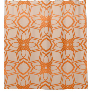 Rideaux De Douche Modèle décoratif vintage motif géométrique transpa