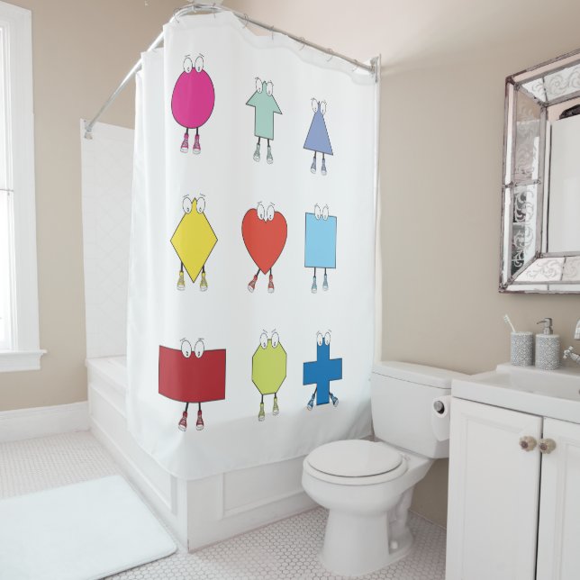 Rideaux De Douche Modèle d'illustration de caractères de forme mûre (En situation)
