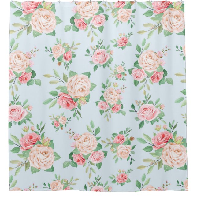 Rideaux De Douche Modèle floral (Devant)