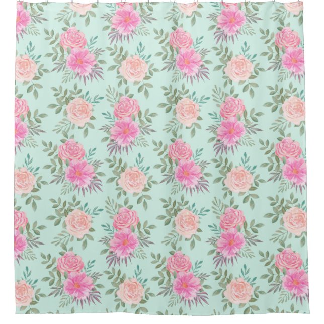 Rideaux De Douche Modèle floral (Devant)