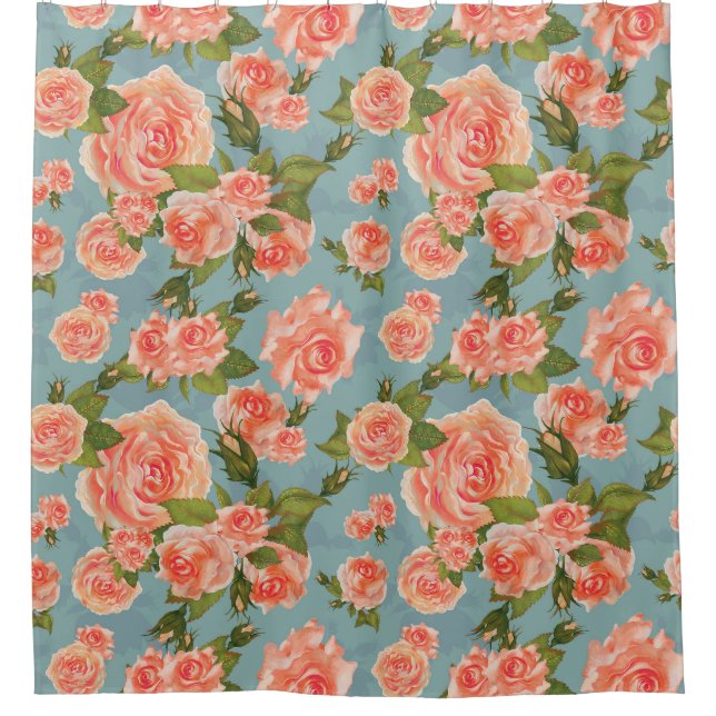 Rideaux De Douche Modèle floral (Devant)