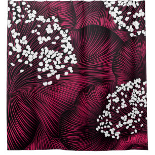 Rideaux De Douche Modèle floral dessiné à la main avec fleurs de cam