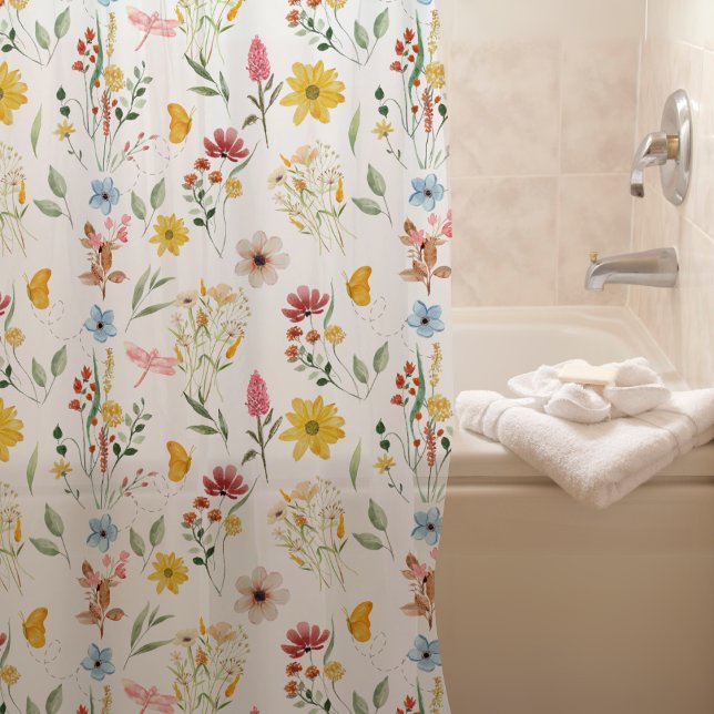 Rideaux De Douche Modèle floral fleur sauvage (Créateur téléchargé)