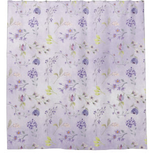 Rideaux De Douche Modèle floral Fleur sauvage lavande