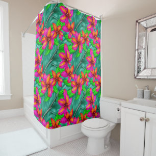 Rideaux De Douche Modèle floral Paradis tropical