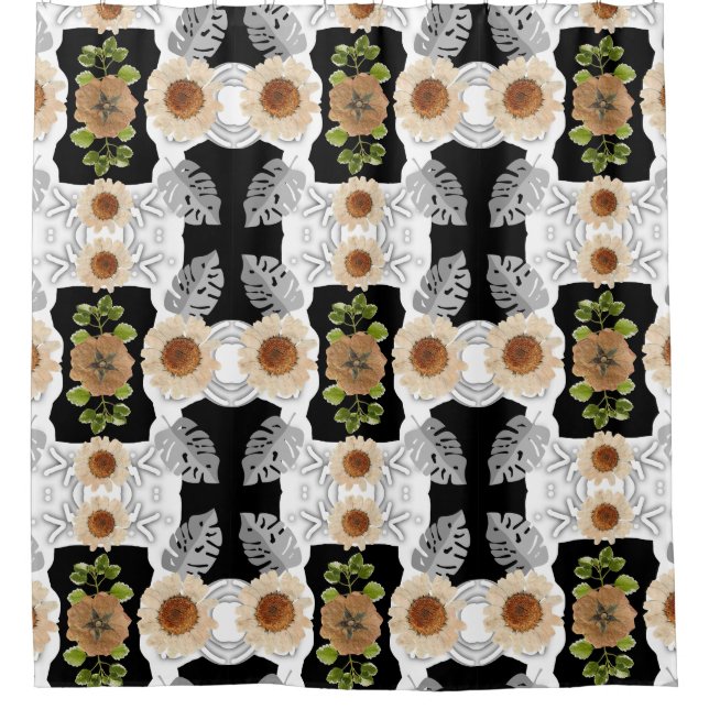 Rideaux De Douche Modern abstract floral art (Devant)