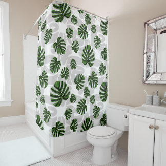 Rideaux De Douche Modern Boho Botanical Leaves Pattern