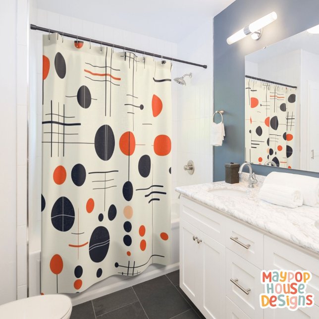 Rideaux De Douche Moderne (mid century modern shower curtain bathroom decor)