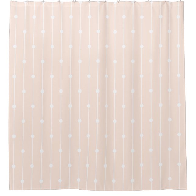 Rideaux De Douche Moderne et tendance Pastel Peach Peach rose rayé e (Devant)