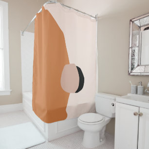 Rideaux De Douche Moderne minimaliste géométrique abstrait rose brun