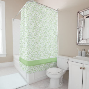 Rideaux De Douche Moderne Pale Mint Green Tropical Floral