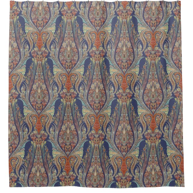Rideaux De Douche Moderne Vintage Cachemire Paisley Shawl Patterned (Devant)