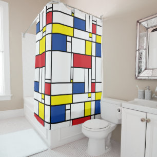 Rideaux De Douche Mondrial Minimaliste Géométrique De Stijl Art Mode