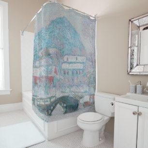 Rideaux De Douche Monet - Norvège, Village de Sandviken dans la neig