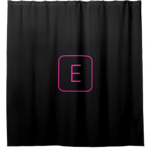 Rideaux De Douche Monogram de Styled   Pink & Black