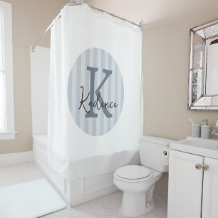 Rideaux De Douche Monogramme circulaire rayé personnalisé toutes cou