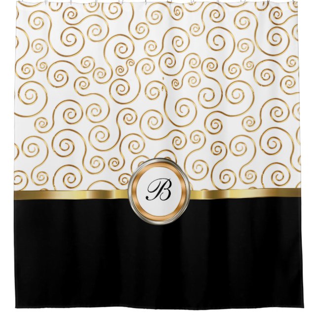 Rideaux De Douche Monogramme classique (Devant)