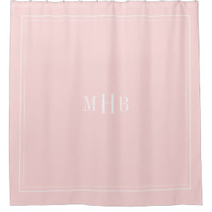 Rideaux De Douche Monogramme classique sur Pétale Rose Couleur perso