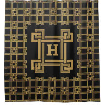 Monogramme clé grecque or noir de luxe