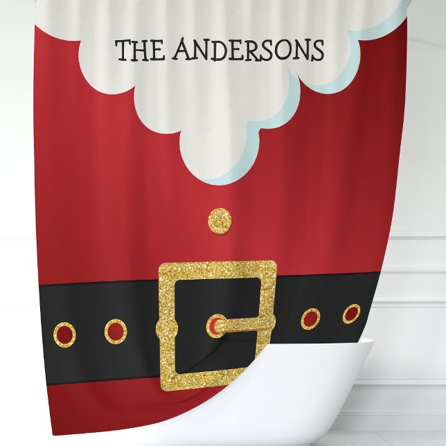 Rideaux De Douche Monogramme de Noël de père Noël (Créateur téléchargé)