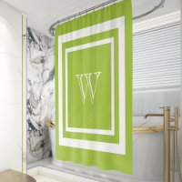 Monogramme encadré blanc vert citron