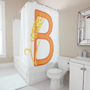 Rideaux De Douche monogramme floral B lettre majuscule