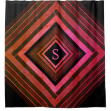 Monogramme géométrique rose rustique Carré moderne