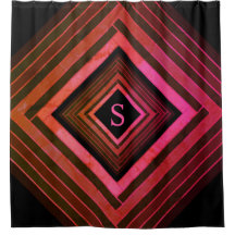 Monogramme géométrique rose rustique moderne