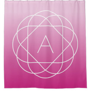 Rideaux De Douche Monogramme géométrique semblable à une fleur   Omb