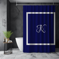 Monogramme initiale bleu gris élégant