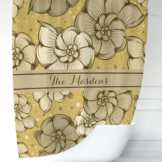 Rideaux De Douche Monogramme pois coquille de Nautilus (Créateur téléchargé)